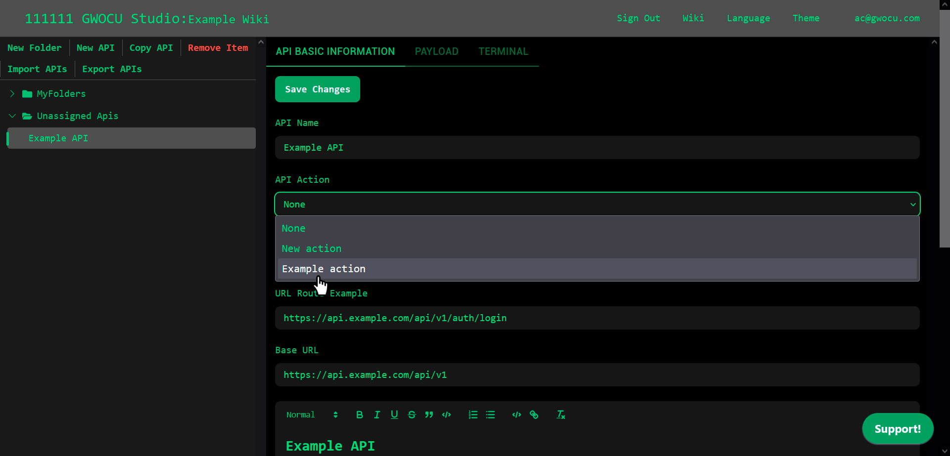 Apply API Actions