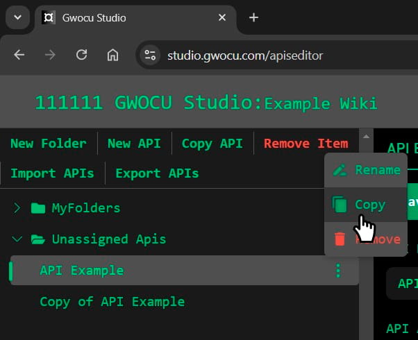 Copy APIs