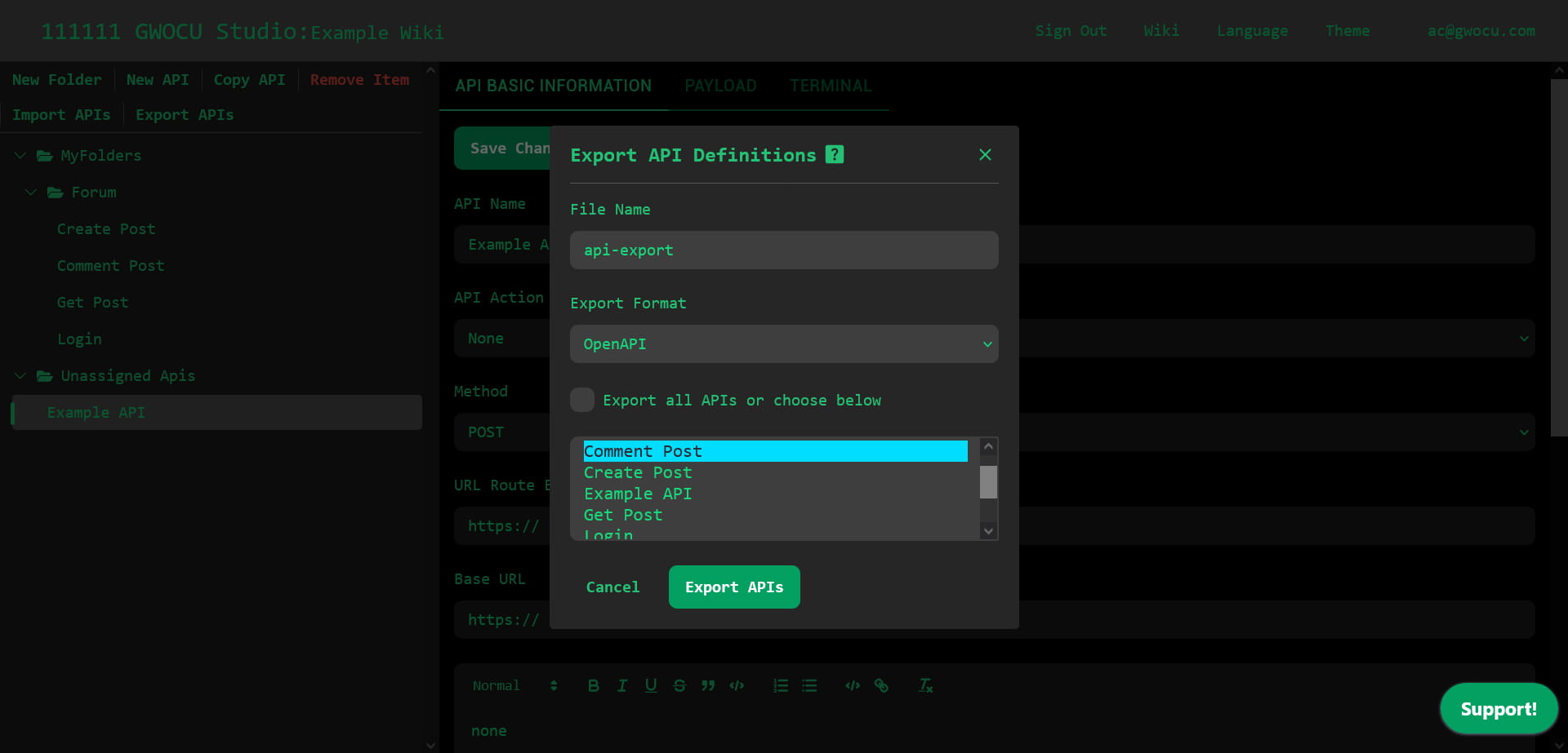 Export APIs