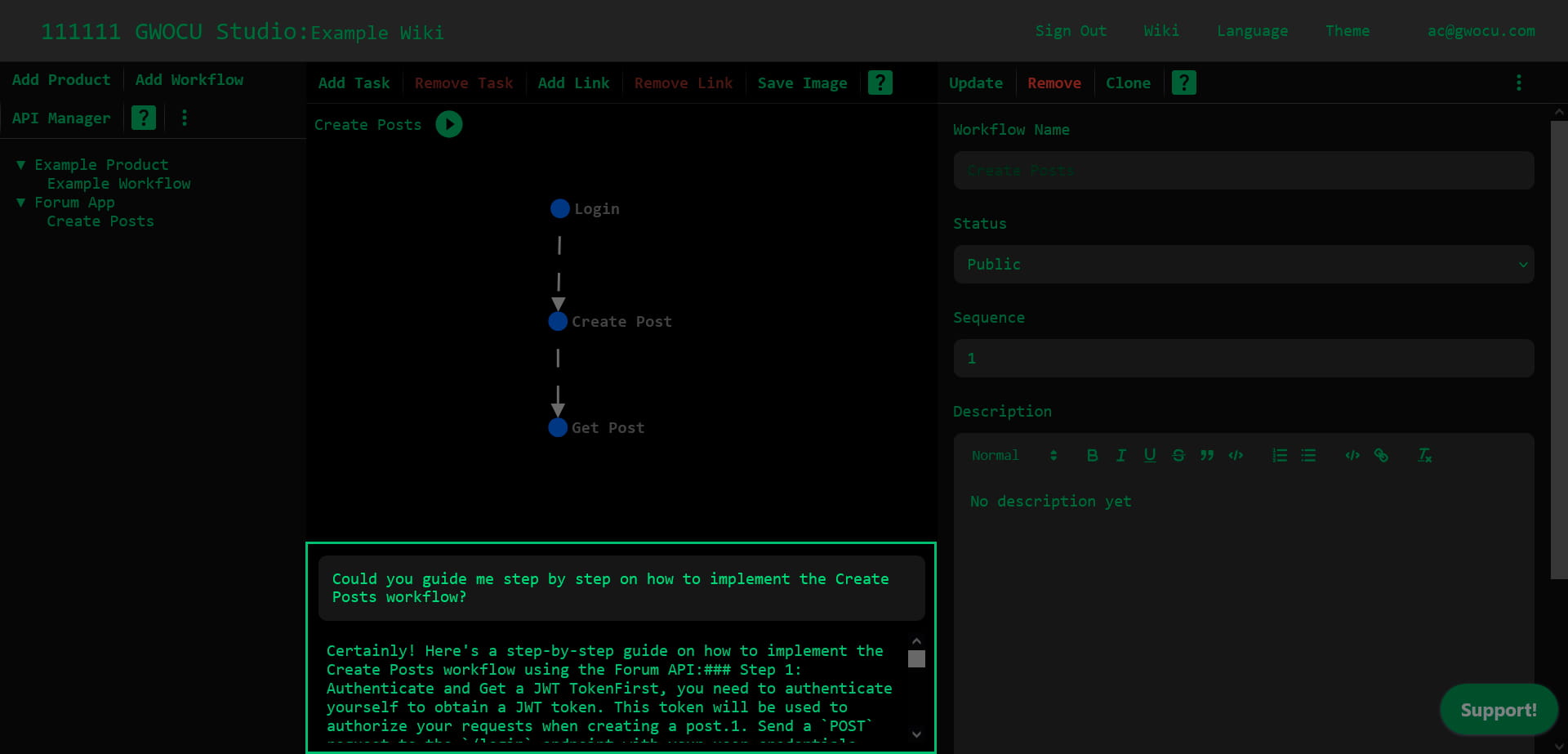 Workspace Chatbot Answers Question