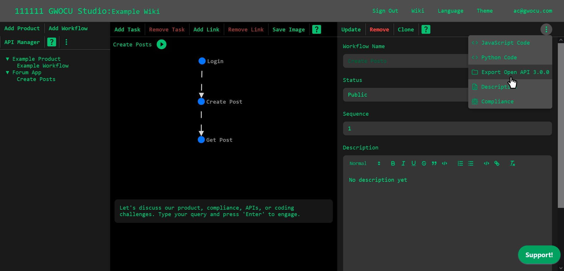 Export Workflow APIs as OpenAPI definitions