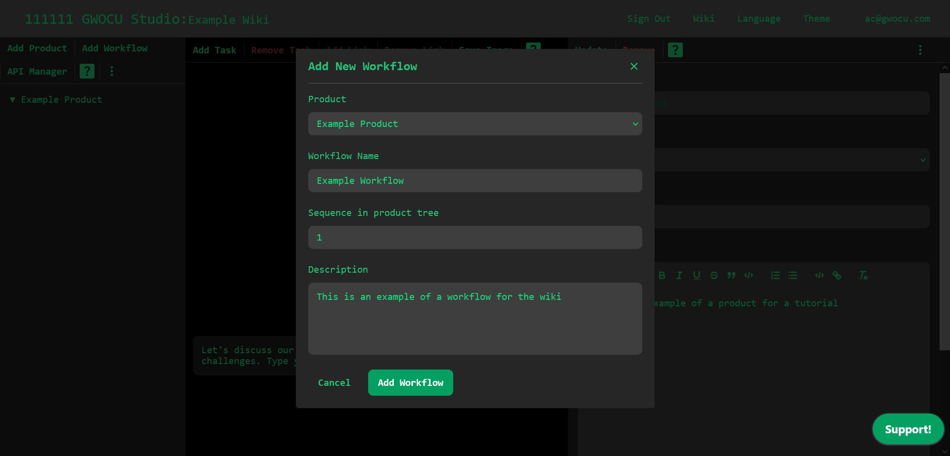 Add Workflow Modal