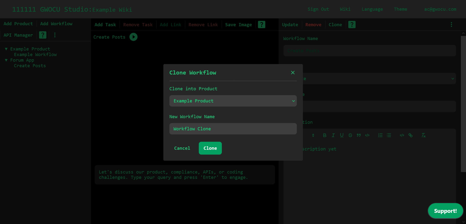 Clone Workflow Modal