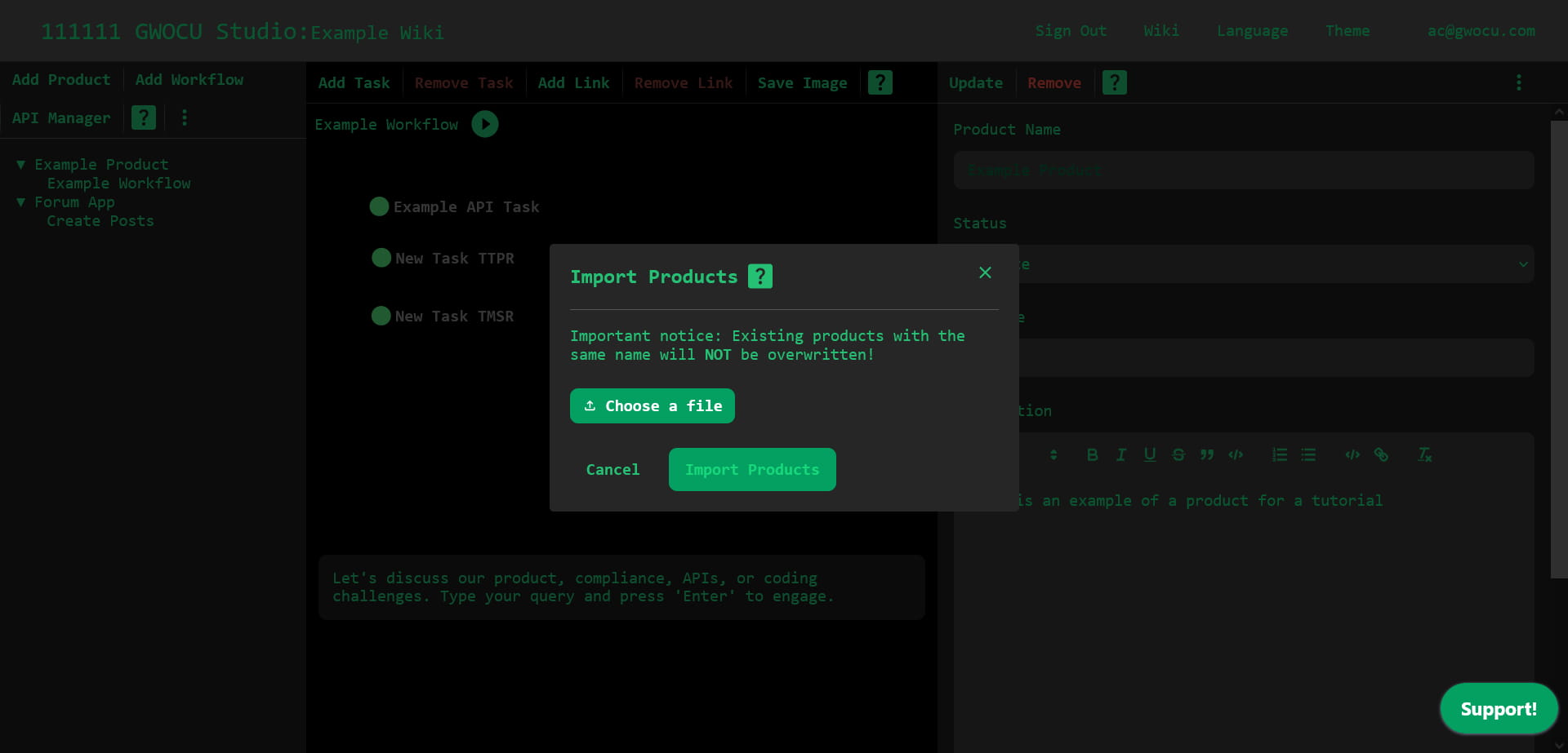 Import Products Modal
