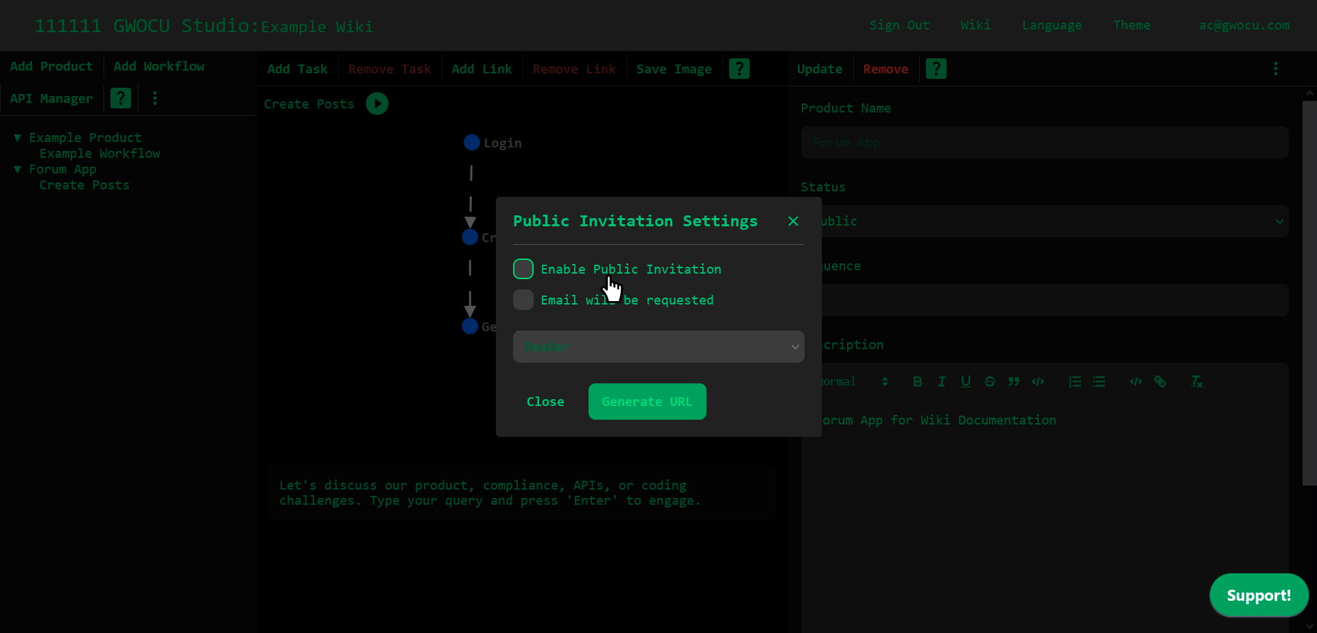 Disable Public Invitation Modal